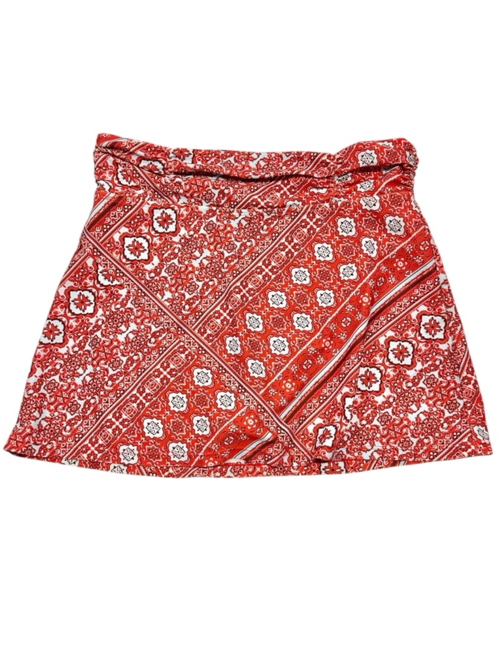 Red Ruched Bandana Print Tankini Top and Skort Swim Set - Size: Large - Picture 11 of 11